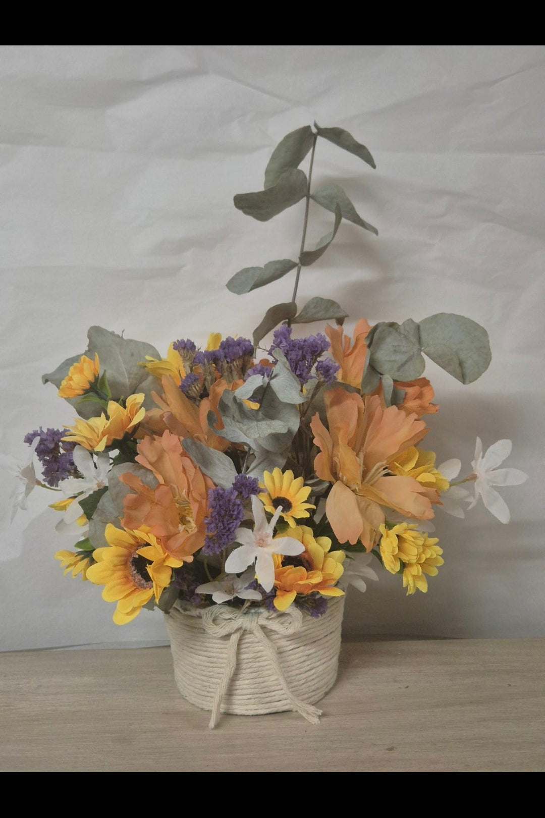 Boeketje met zijden bloemen