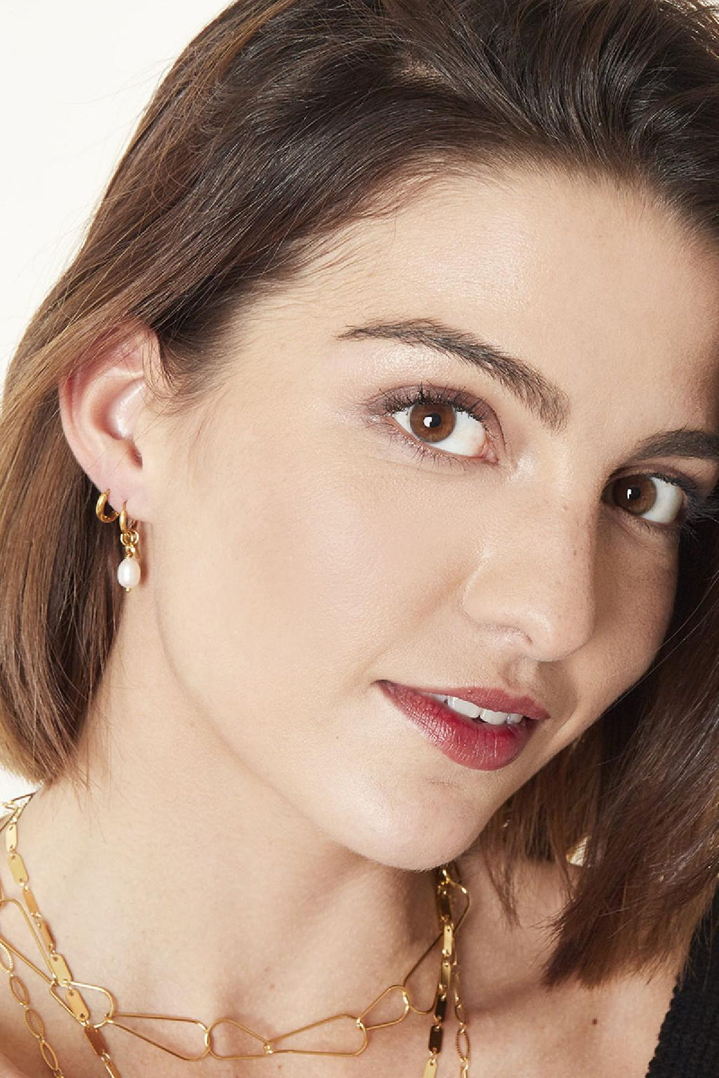 Earrings Pearl Drops Stainless Steel