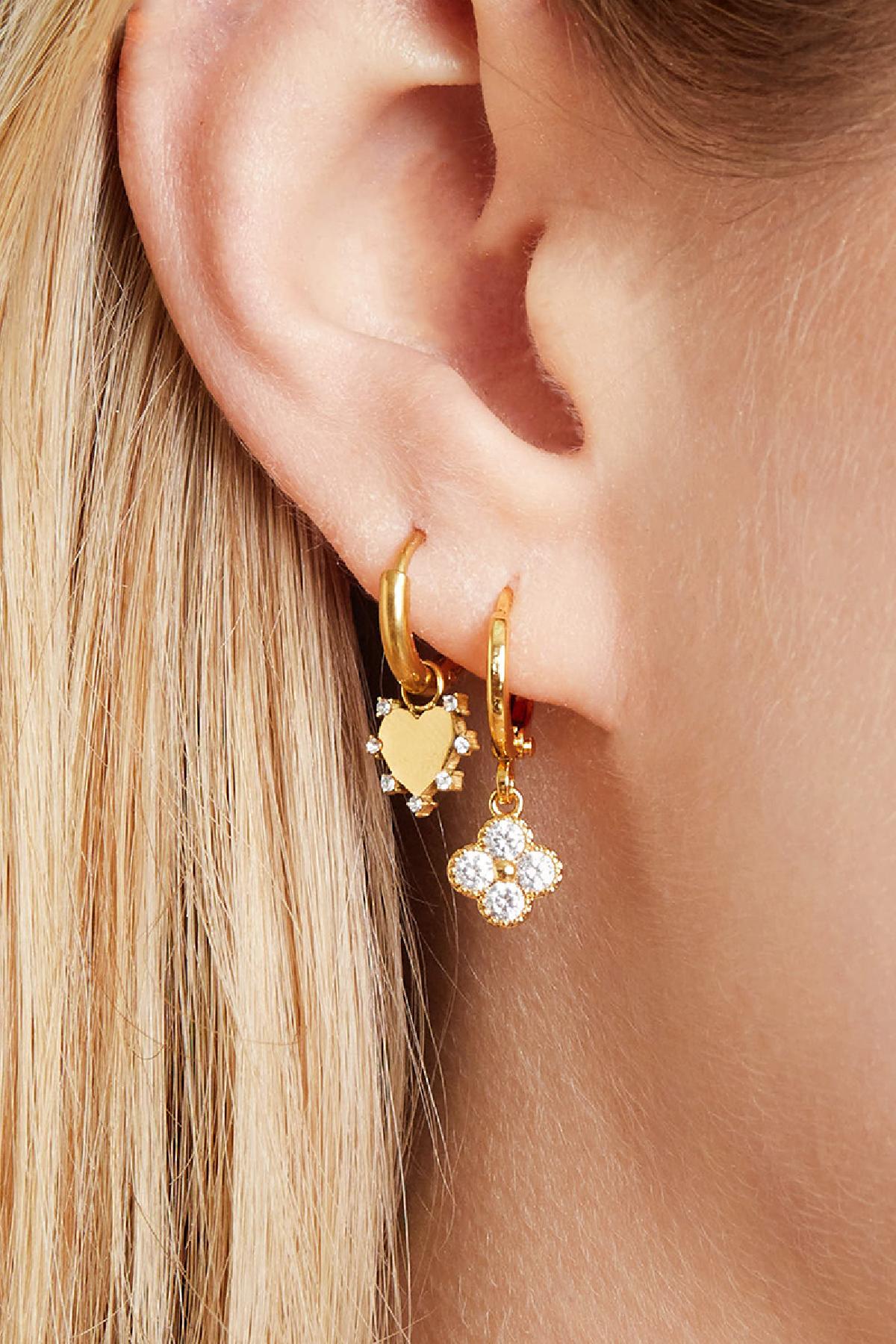 Earrings Clover Gold Color Copper