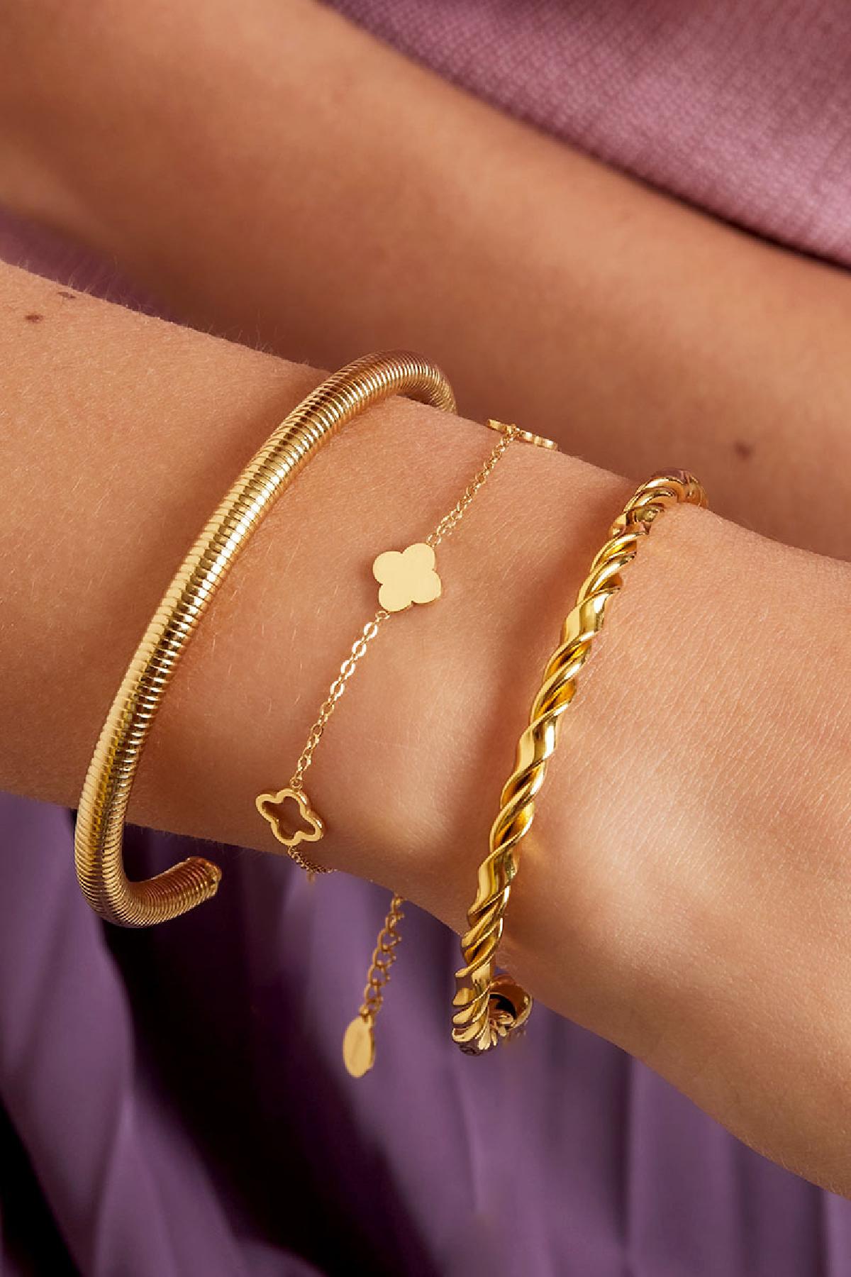 Bracelet clovers Gold Color Stainless Steel