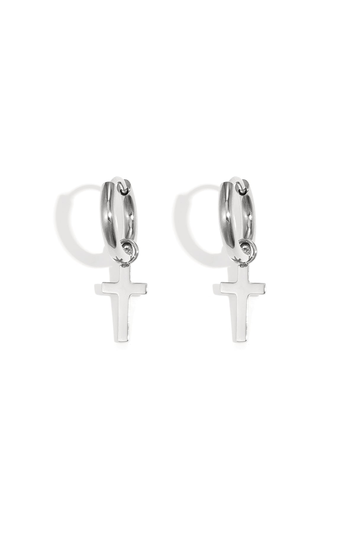 Earrings Faith Silver Color Stainless Steel
