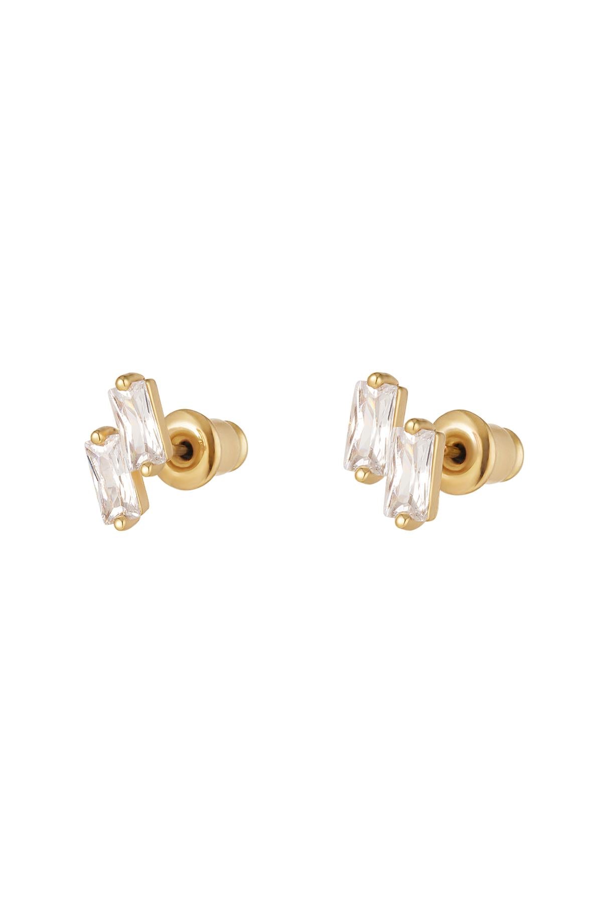 Ear studs colored stones - Sparkle collection Gold color Copper