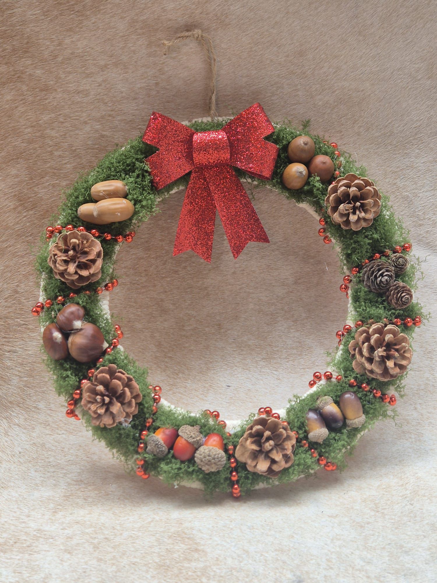 Kerstkrans rode strik